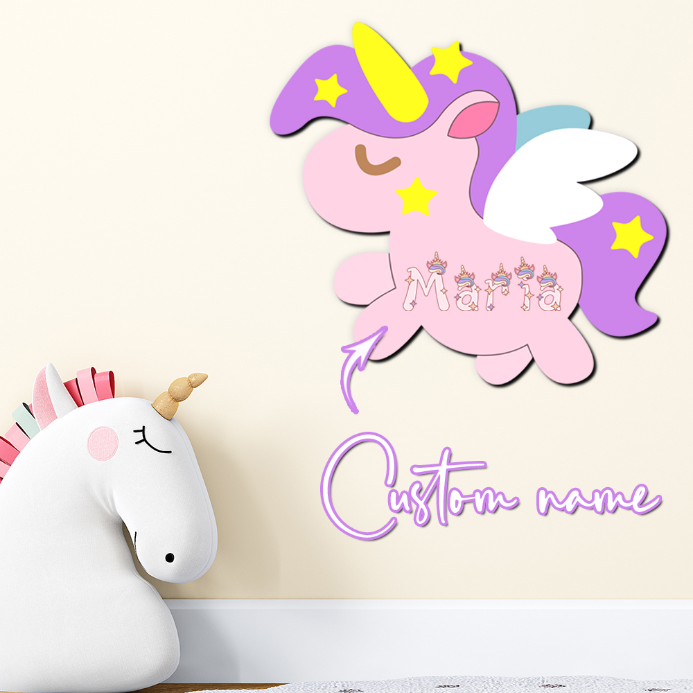 Baby Nursery Decor Girl - لافتة اسم خشبية مخصصة على شكل