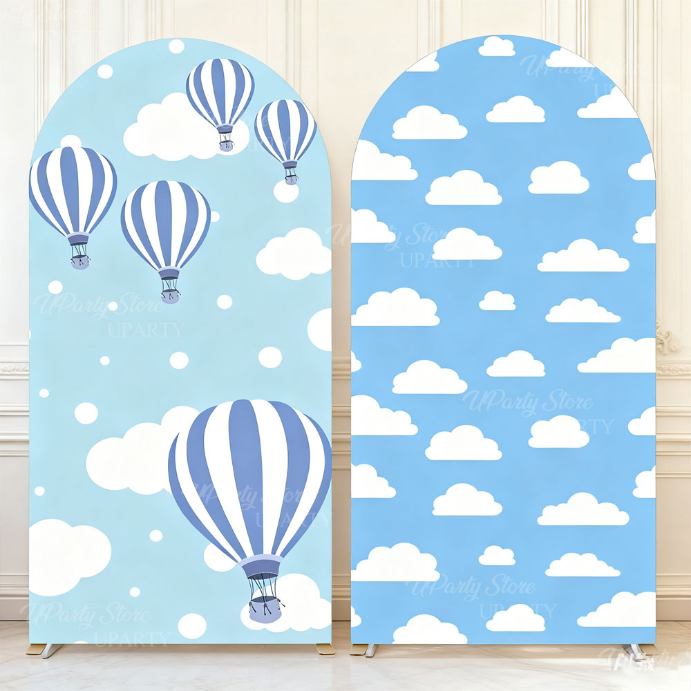 Baby Nursery Hot Air Balloon - منطاد الهواء الساخن خلفية قوس غطاء