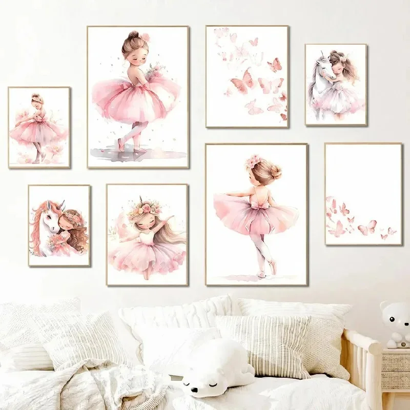 Baby Nursery Decor Girl - ملصق فني للفتيات على شكل راقصة