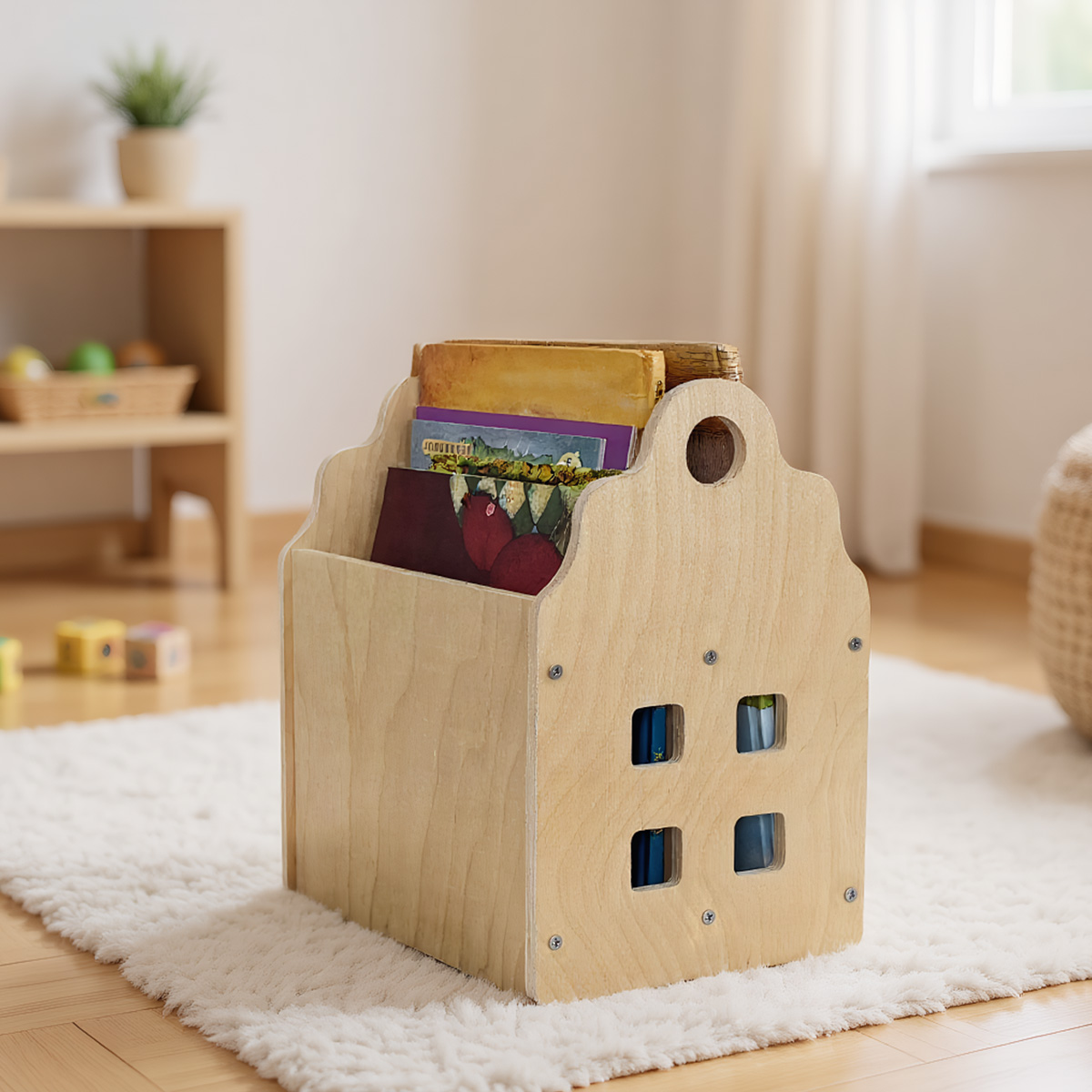 Baby Nursery Bookshelf - رف كتب للأطفال الصغار على الوجهين