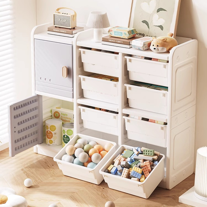 Baby Nursery Bookshelf - منظم تخزين ألعاب الأطفال مع صناديق