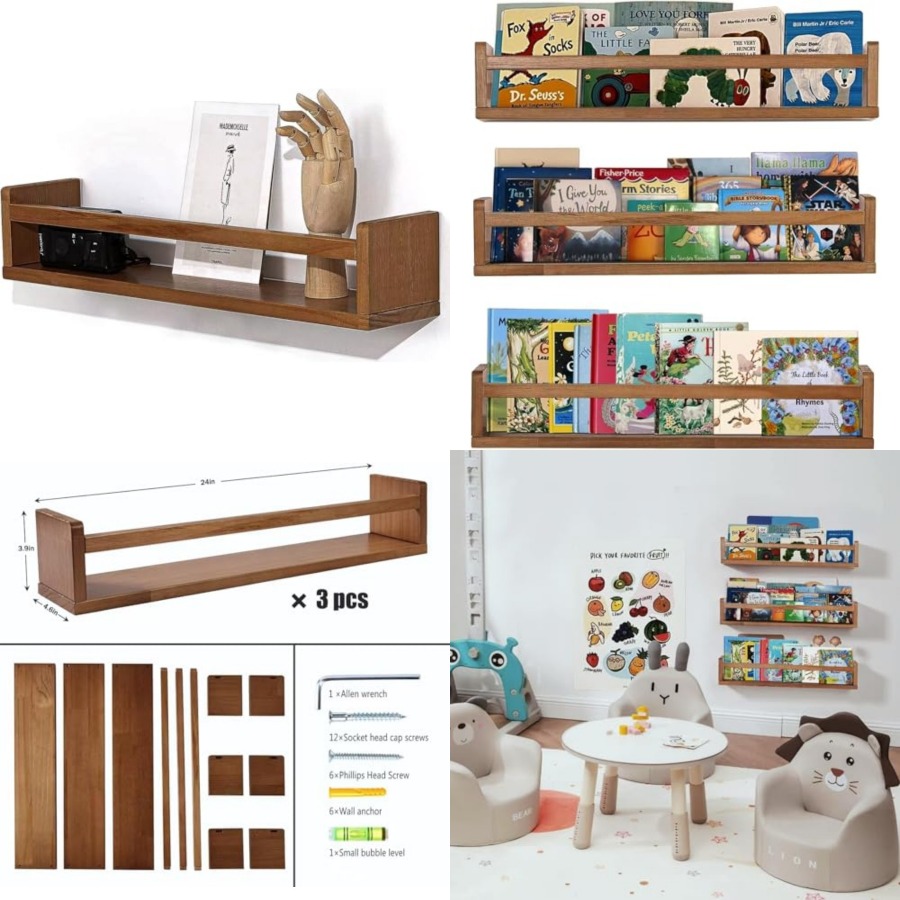 Baby Nursery Bookshelf - رفوف حائط عائمة لتنظيم الكتب في