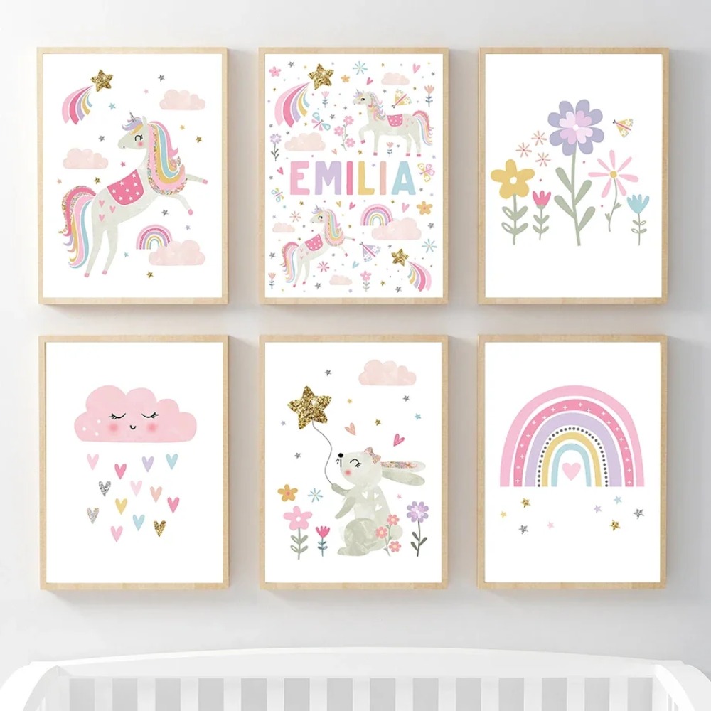 Baby Nursery Decor Girl - لوحة فنية جدارية لغرفة الأطفال بتصميم