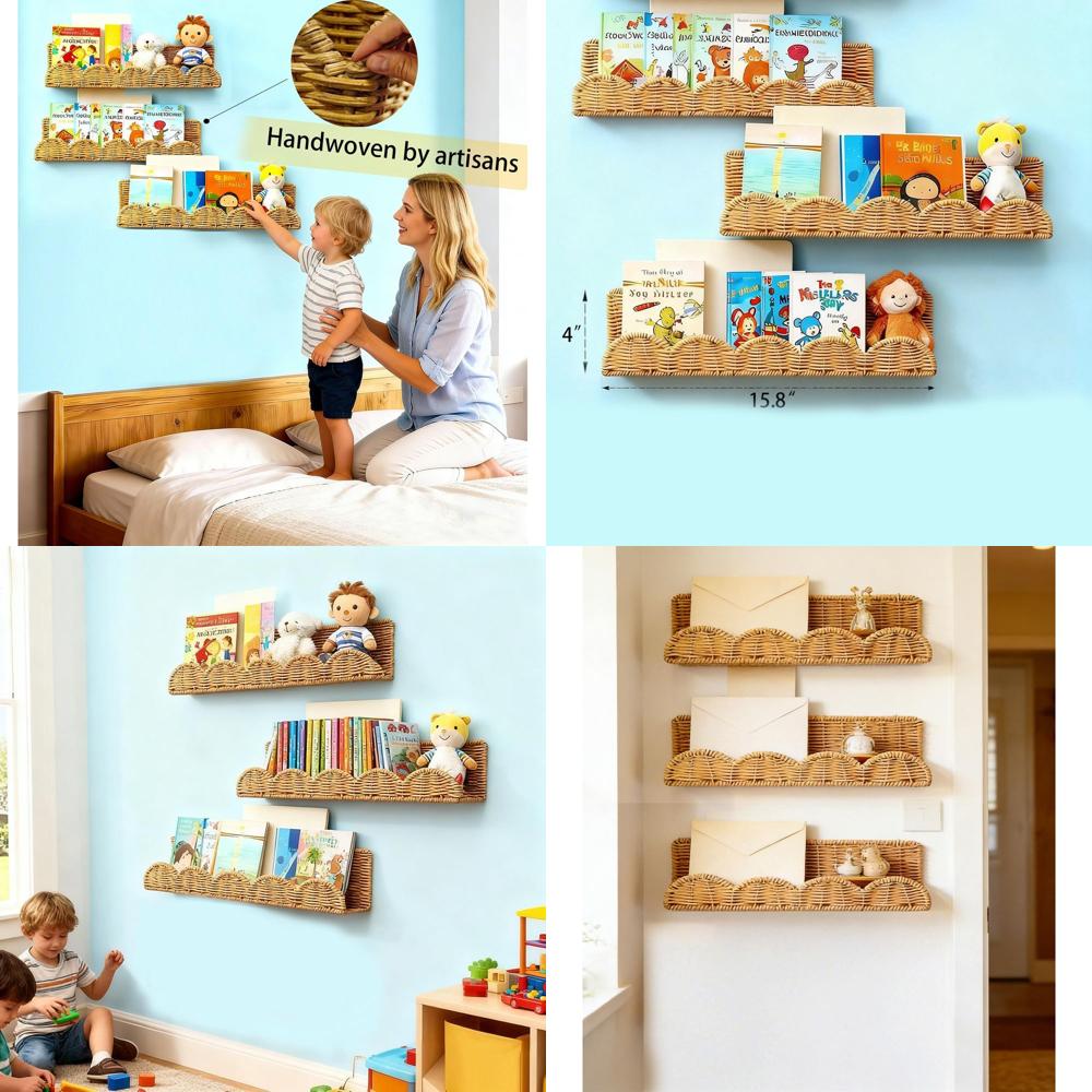 Baby Nursery Bookshelf - 3 مجموعات من أرفف الكتب للحضانة،