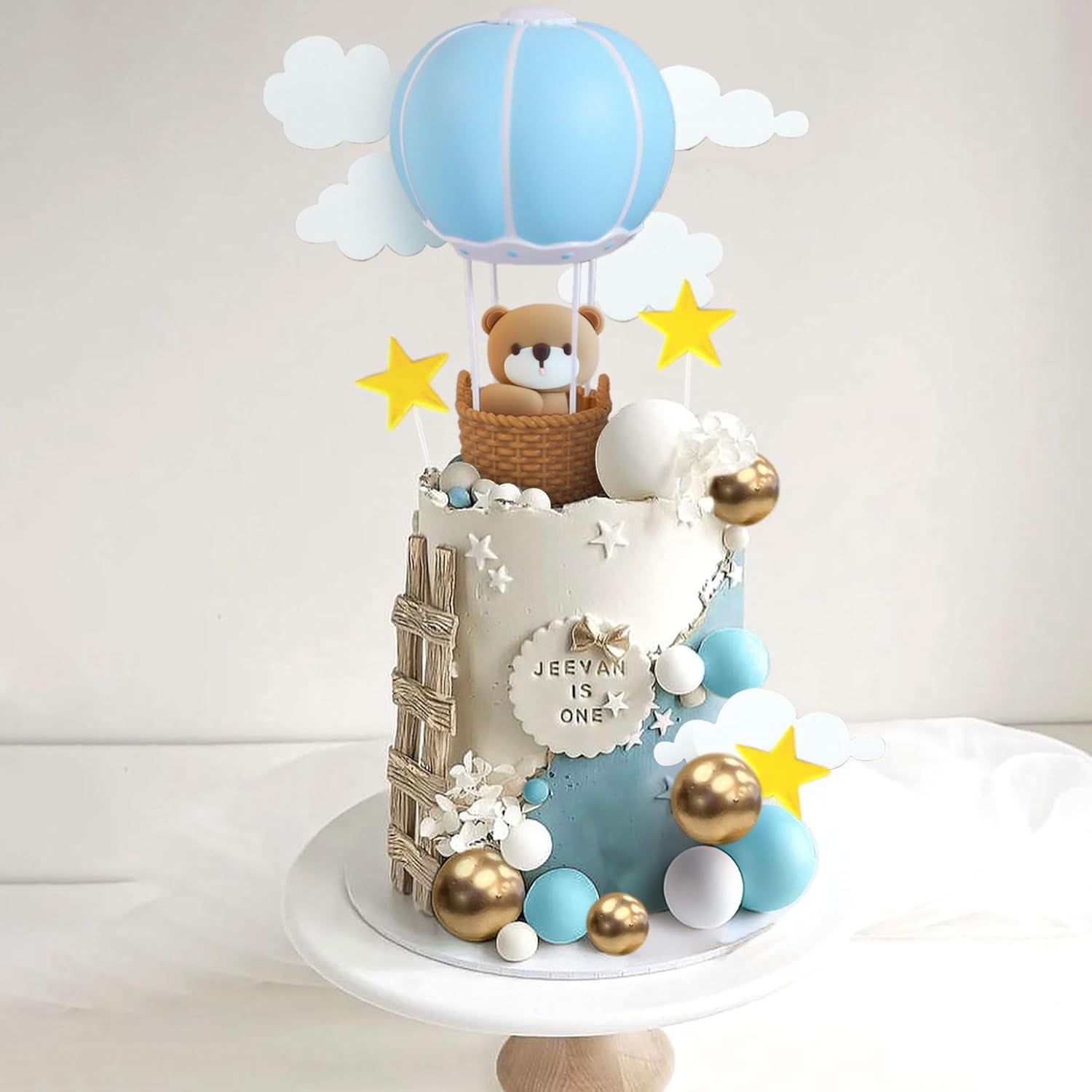 لافينتي الأزرق الوردي الدب كعك - مراجعة Baby Nursery Hot Air Balloon وسعره