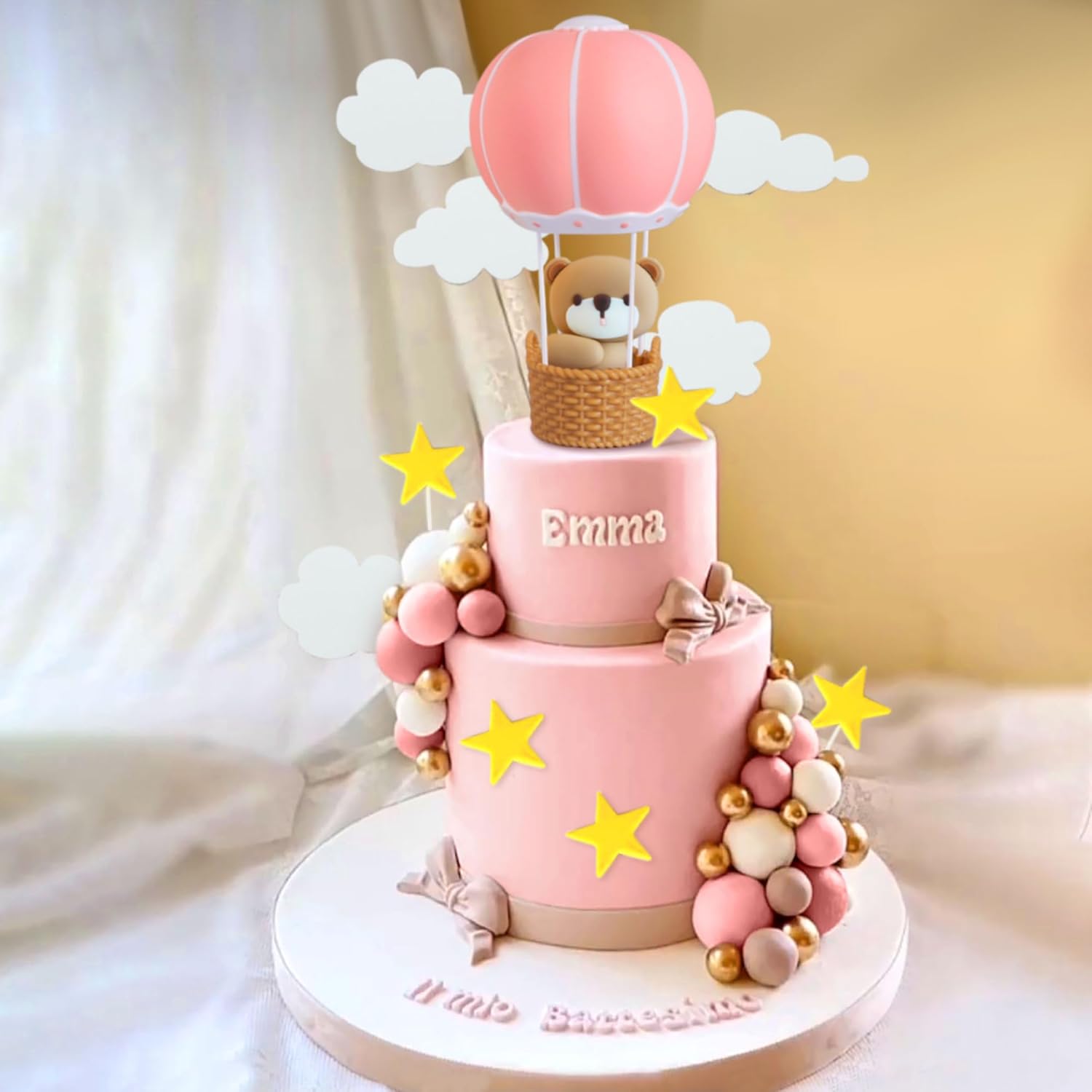لافينتي الأزرق الوردي الدب كعك - مراجعة Baby Nursery Hot Air Balloon وسعره