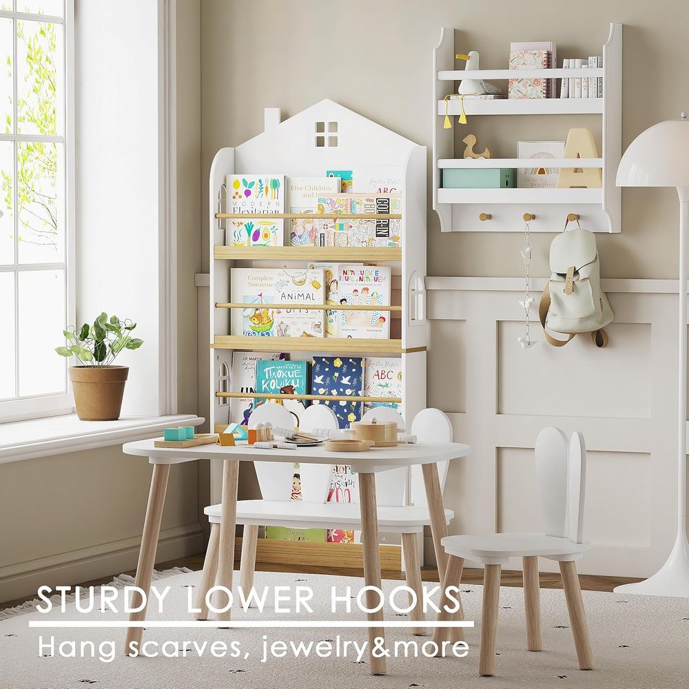 رفوف كتب معلقة للحضانة مع خطاف - مراجعة Baby Nursery Bookshelf وسعره