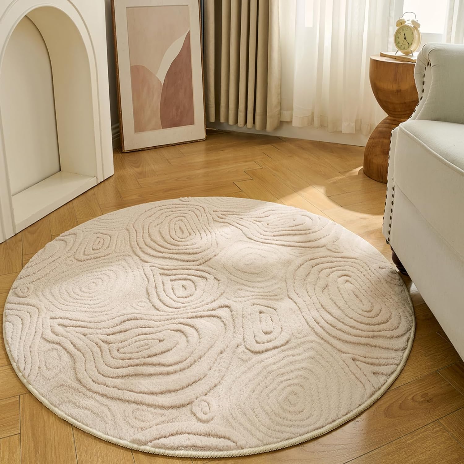 سجادة دائرية هندسية ثلاثية الأ - مراجعة Baby Nursery Rug وسعره