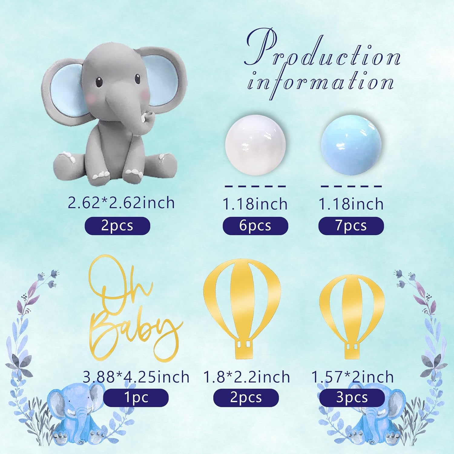 كعكة الفيل الديكور كعكة الطفل  - مراجعة Baby Nursery Hot Air Balloon وسعره