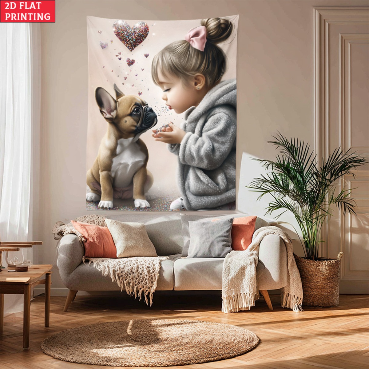 فتاة مع البلدغ الفرنسي جرو الق - مراجعة Baby Nursery Decor Girl وسعره