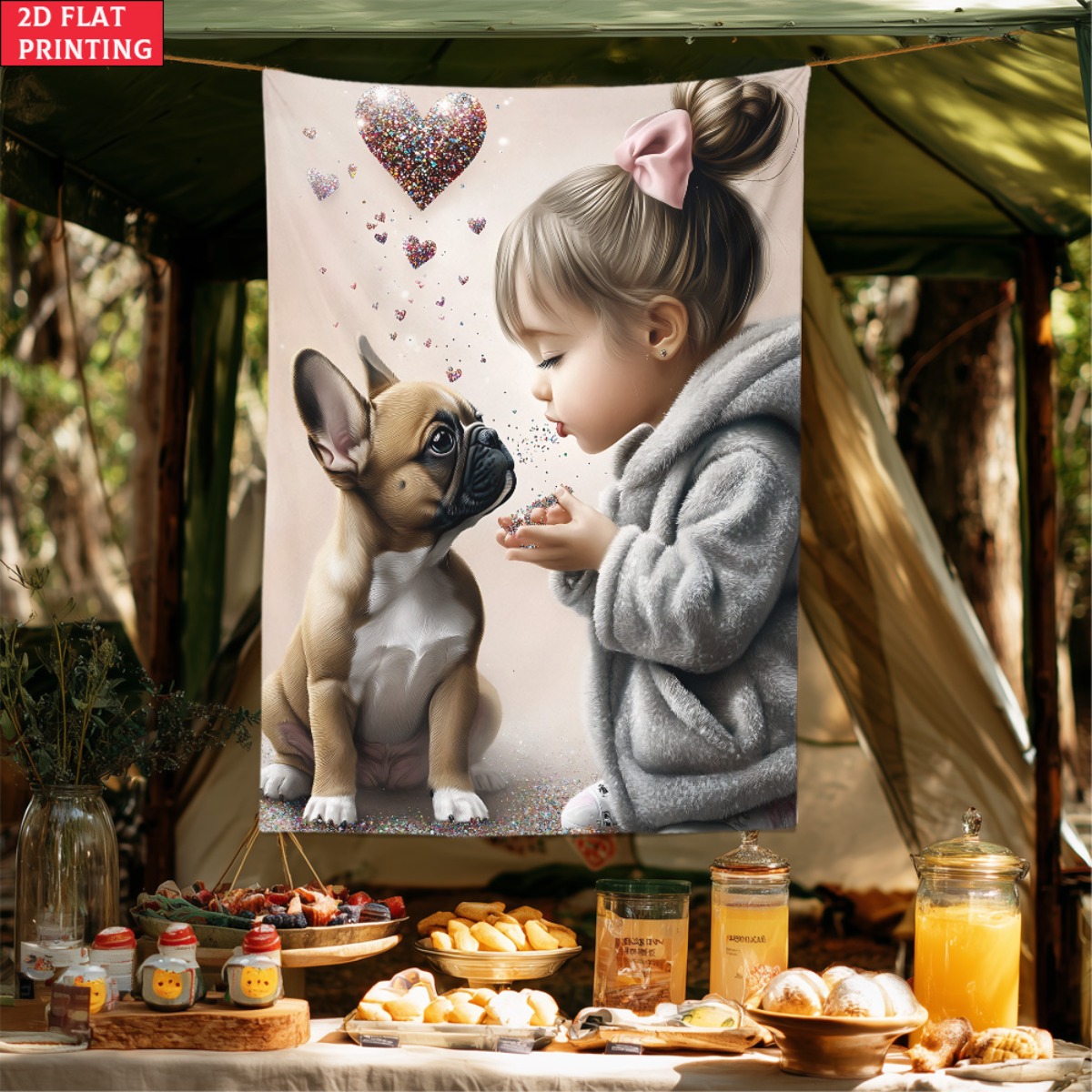 فتاة مع البلدغ الفرنسي جرو الق - مراجعة Baby Nursery Decor Girl وسعره