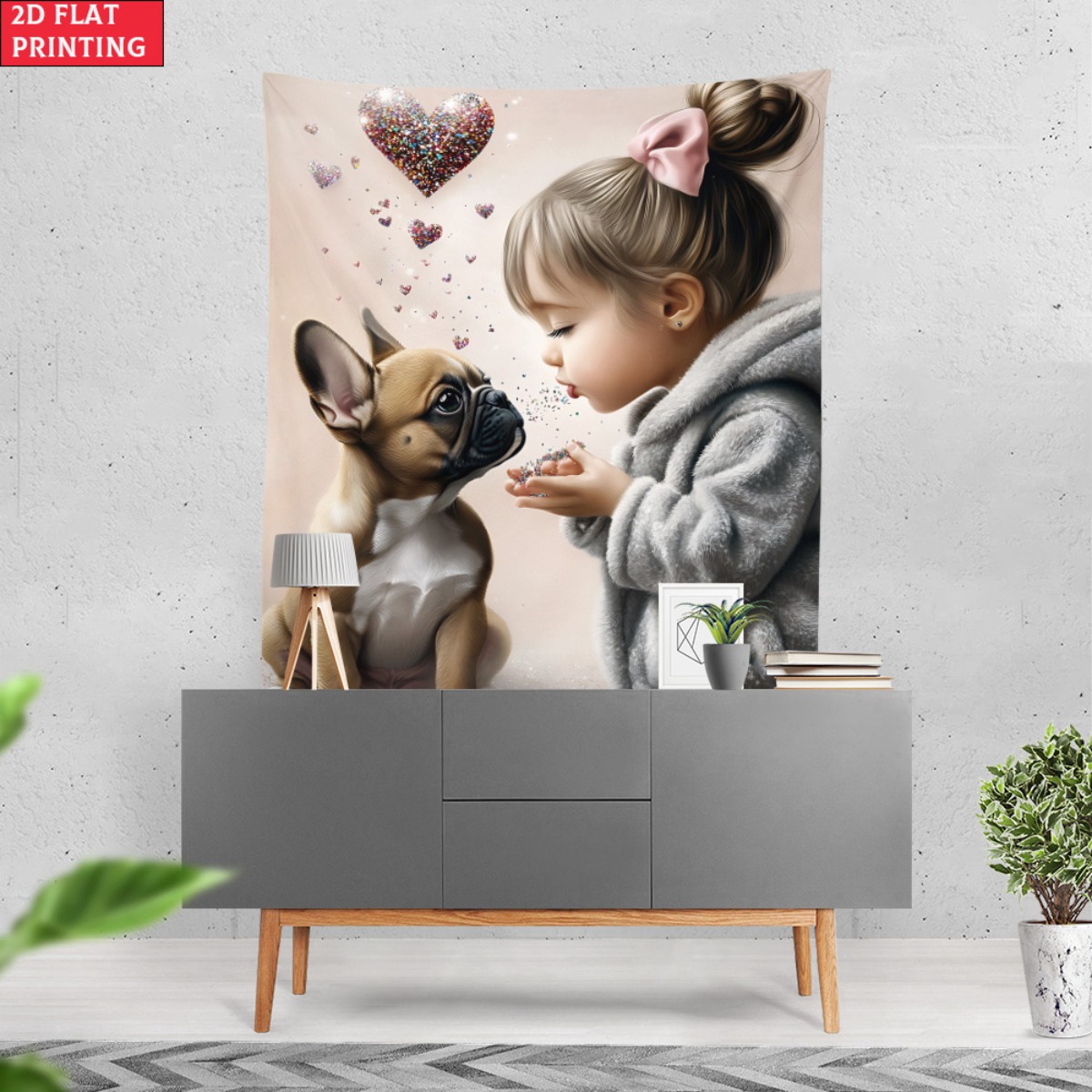 فتاة مع البلدغ الفرنسي جرو الق - مراجعة Baby Nursery Decor Girl وسعره
