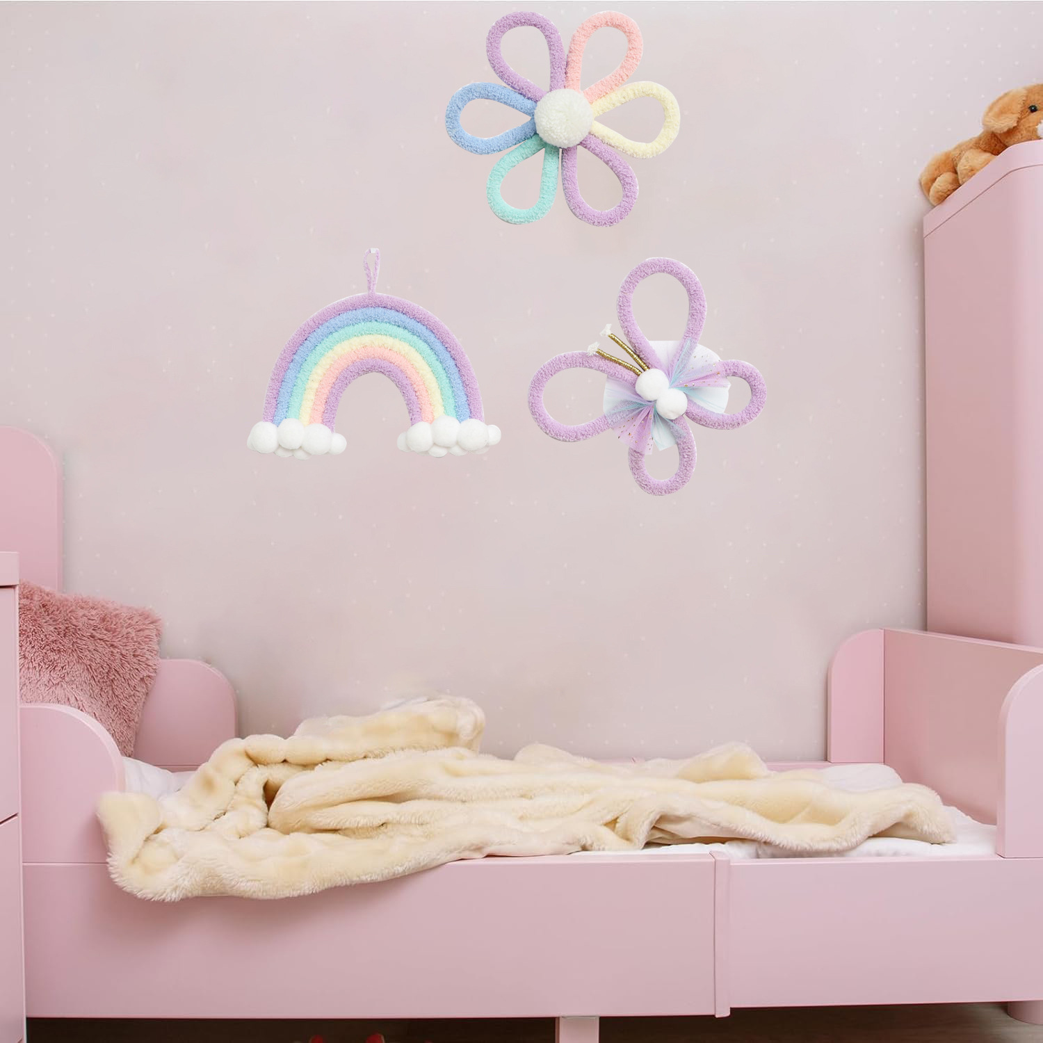 ديكور جداري على شكل فراشة وزهر - مراجعة Baby Nursery Decor Girl وسعره