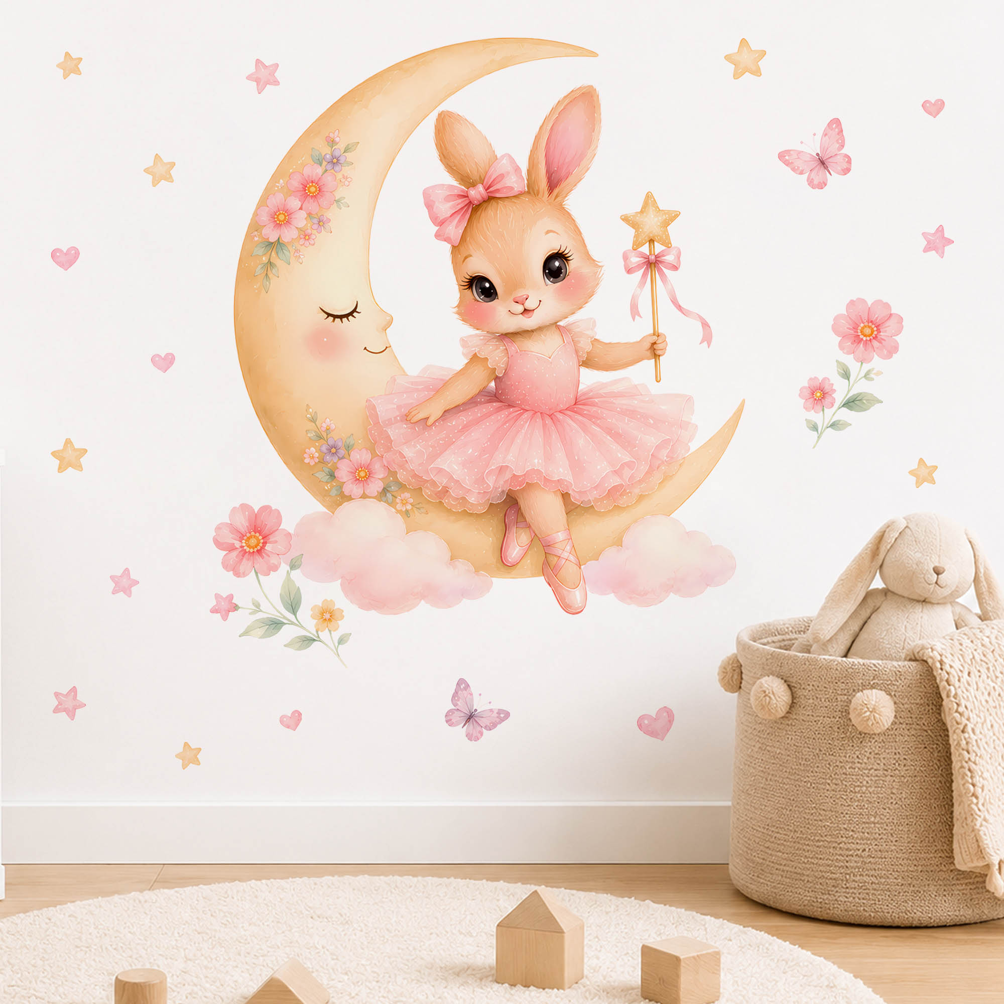 ملصقات جدارية على شكل أرنب راق - مراجعة Baby Nursery Decor Girl وسعره