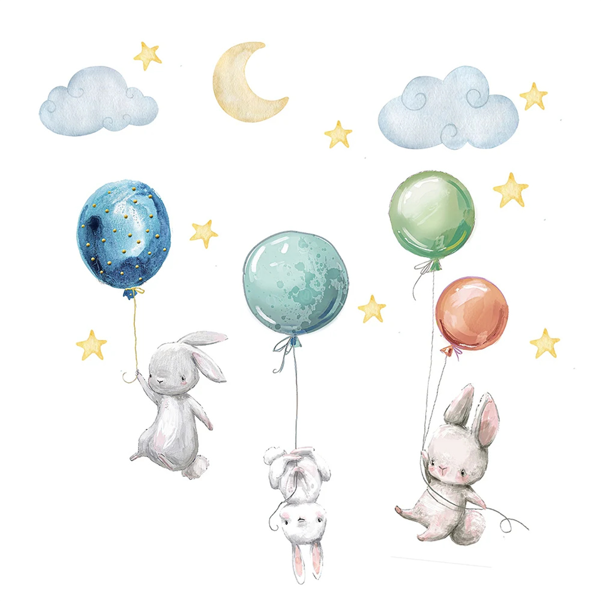 ملصقات جدارية على شكل حيوانات  - مراجعة Baby Nursery Hot Air Balloon وسعره