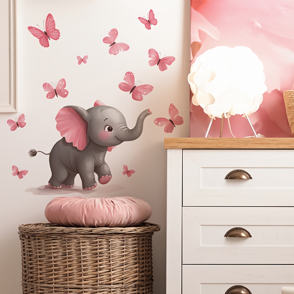 ملصق جداري بتصميم الفيل والفرا - مراجعة Baby Nursery Elephant Theme وسعره