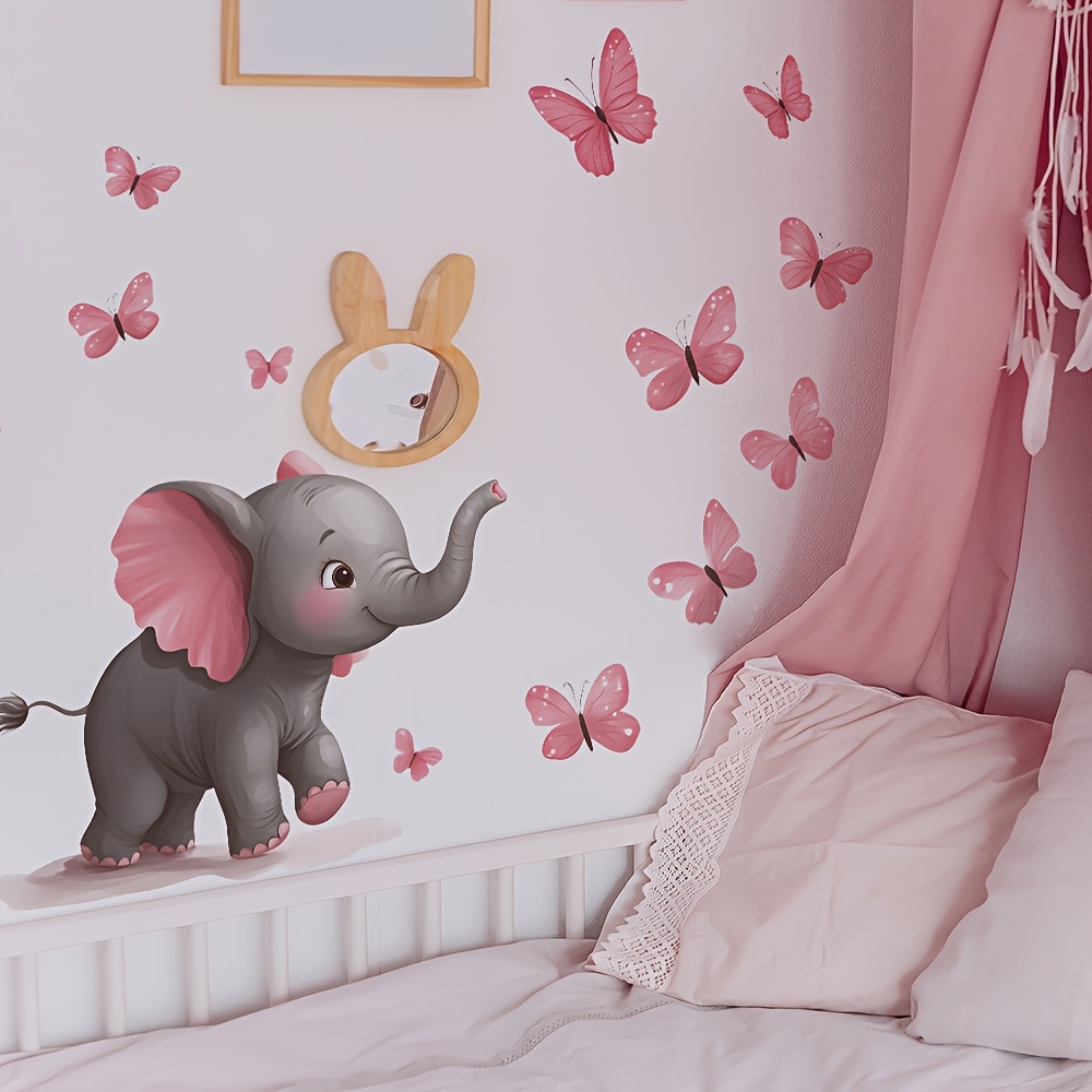 ملصق جداري بتصميم الفيل والفرا - مراجعة Baby Nursery Elephant Theme وسعره