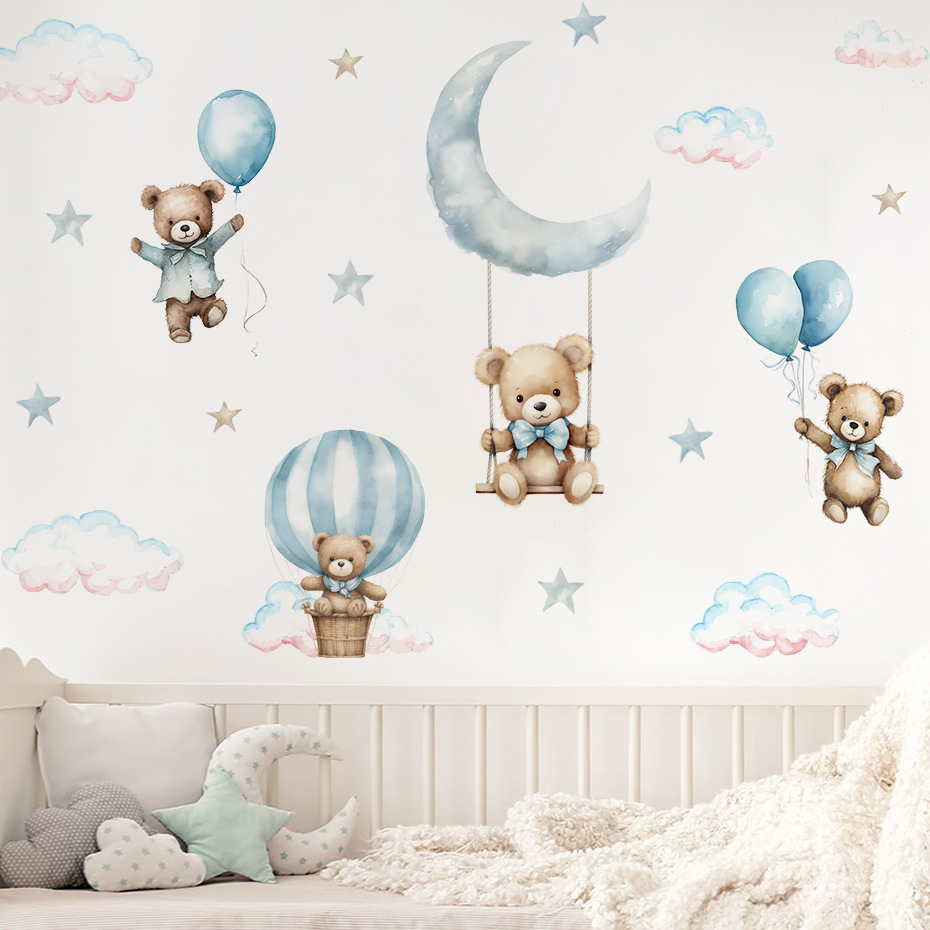 ملصقات حائط على شكل سحابة منطا - مراجعة Baby Nursery Hot Air Balloon وسعره