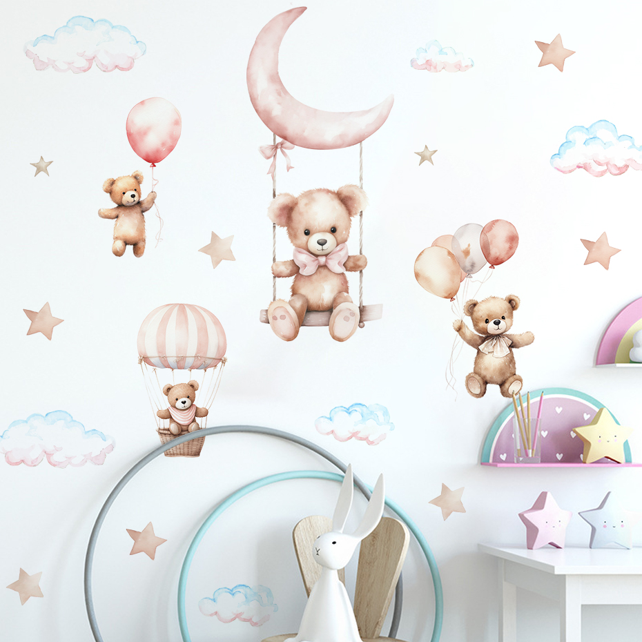 ملصقات حائط على شكل سحابة منطا - مراجعة Baby Nursery Hot Air Balloon وسعره