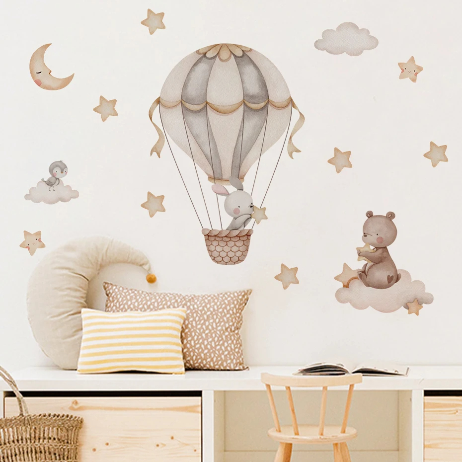 ملصقات حائط على شكل سحابة منطا - مراجعة Baby Nursery Hot Air Balloon وسعره