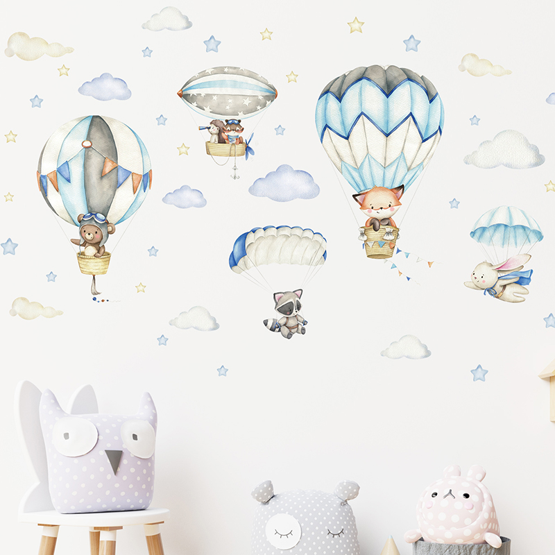 ملصقات حائط على شكل منطاد الهو - مراجعة Baby Nursery Hot Air Balloon وسعره