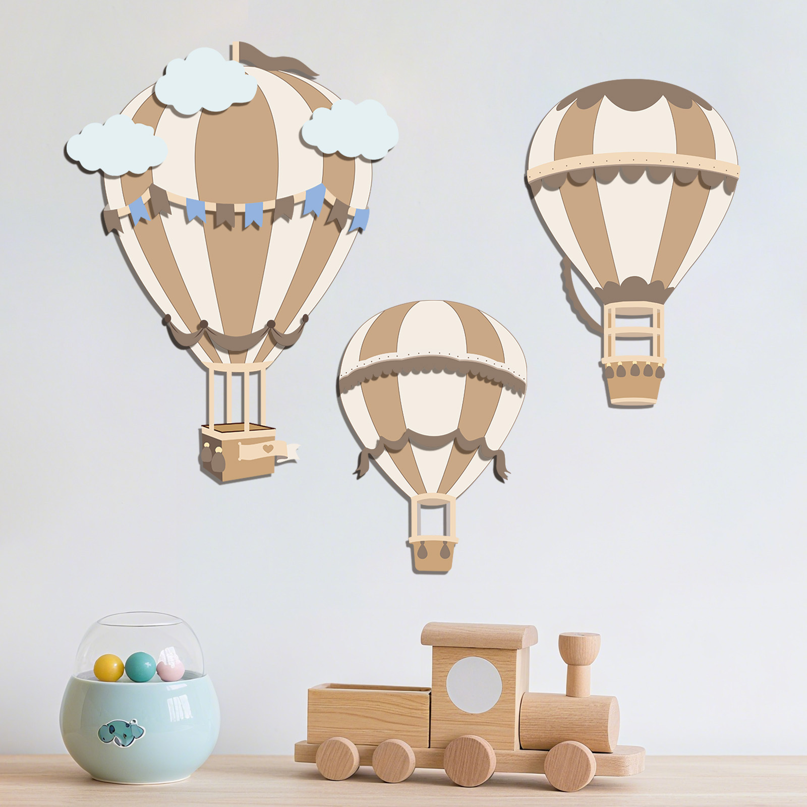 ديكور حائط خشبي على شكل منطاد  - مراجعة Baby Nursery Hot Air Balloon وسعره