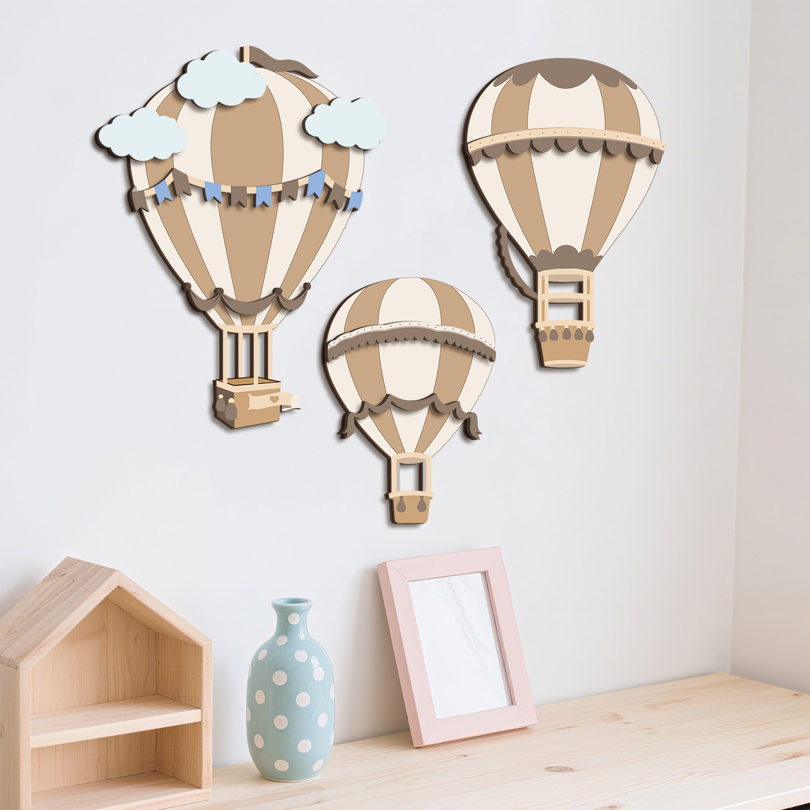 ديكور حائط خشبي على شكل منطاد  - مراجعة Baby Nursery Hot Air Balloon وسعره