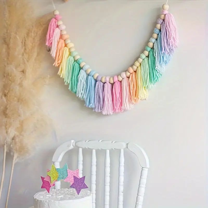 1 قطعة بوهو الملونة قوس قزح شر - مراجعة Baby Nursery Decor Girl وسعره