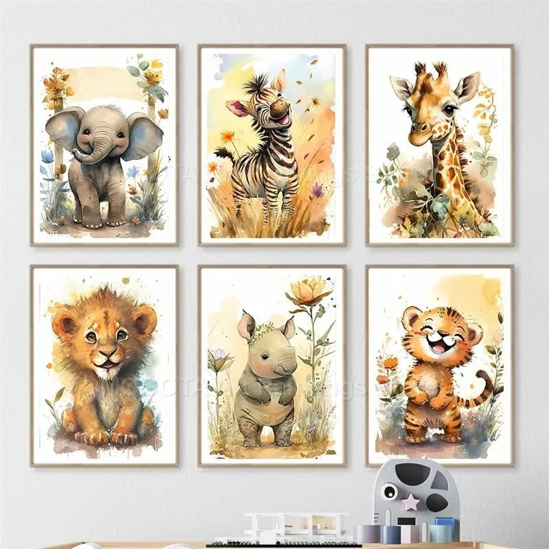 المائية الأسد الزرافة النمر ال - مراجعة Baby Nursery Art وسعره