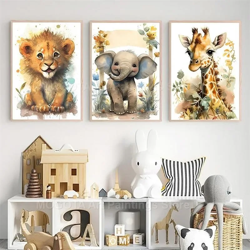 المائية الأسد الزرافة النمر ال - مراجعة Baby Nursery Art وسعره