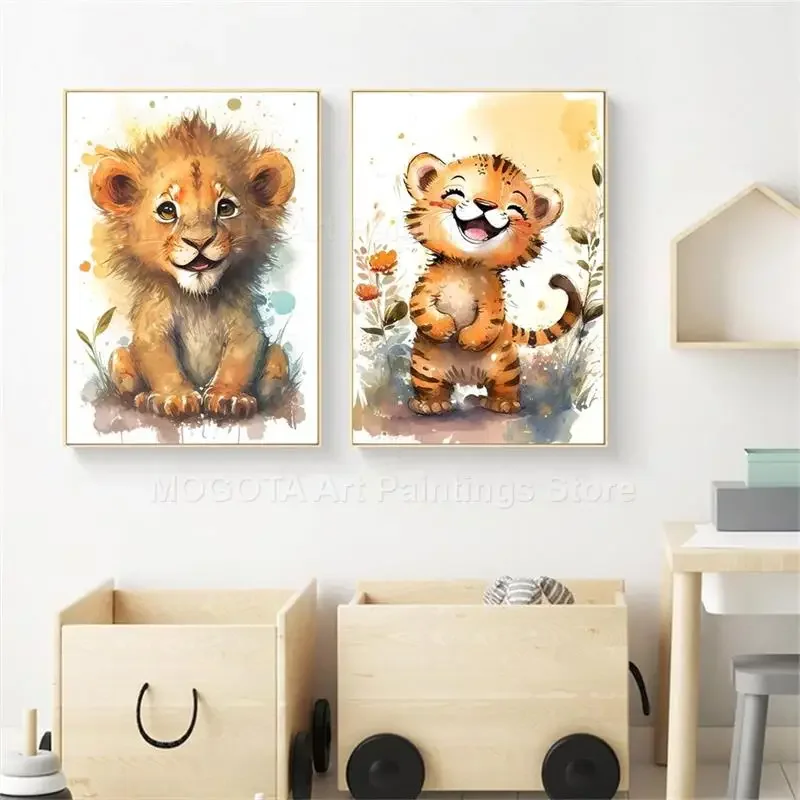 المائية الأسد الزرافة النمر ال - مراجعة Baby Nursery Art وسعره