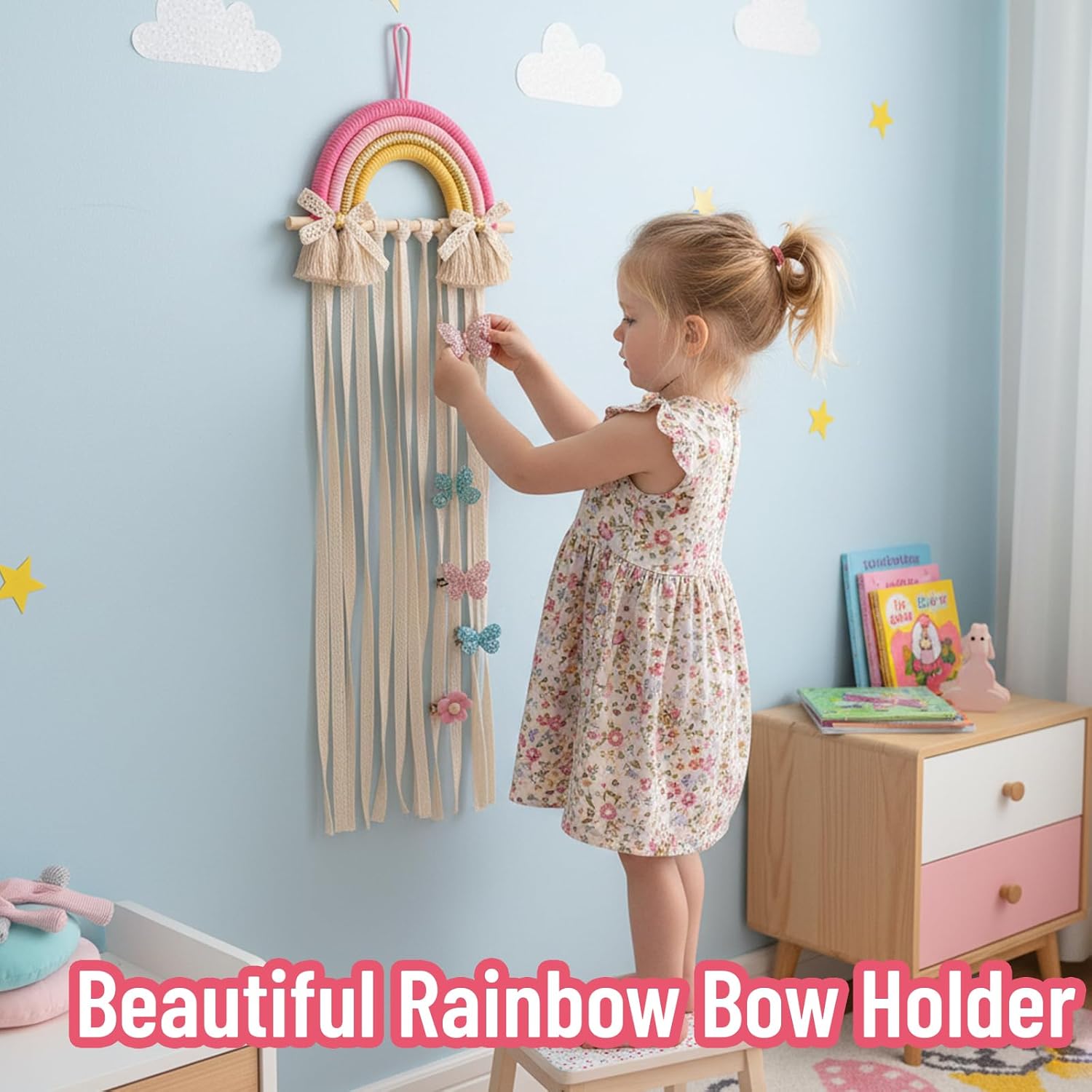 حامل أقواس الشعر المكرمية المل - مراجعة Baby Nursery Decor Girl وسعره