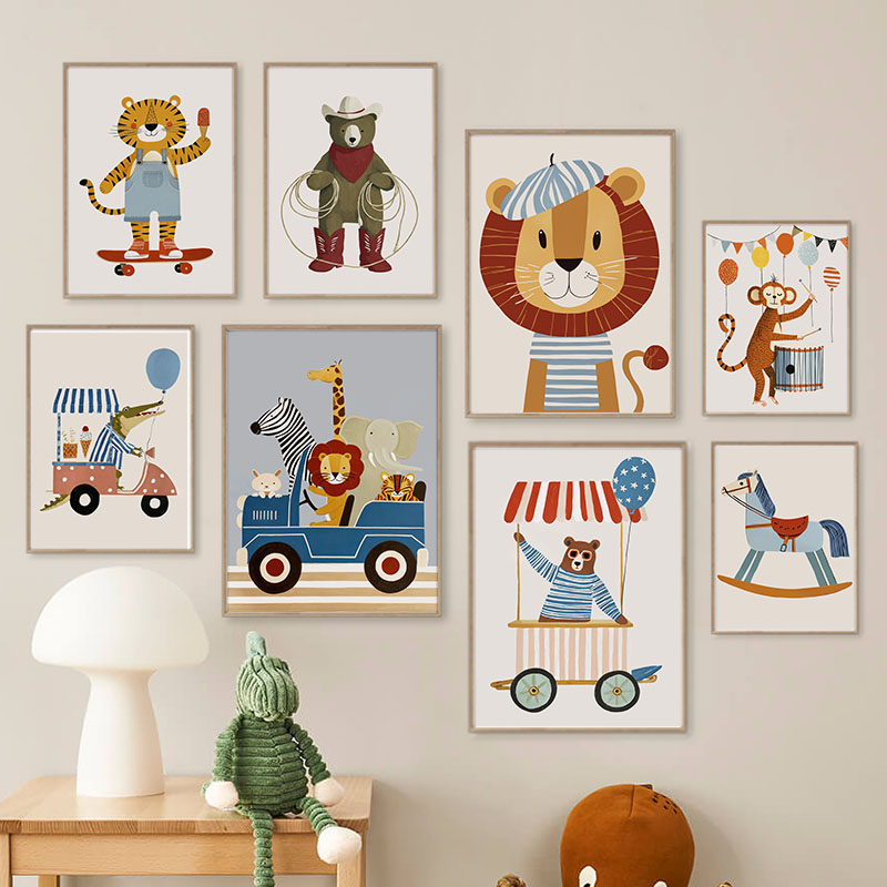 لوحات فنية كرتونية مضحكة لحيوا - مراجعة Baby Nursery Art وسعره