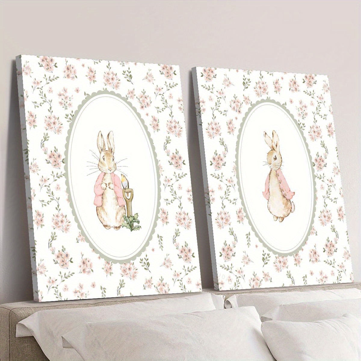 قطعتان من لوحات قماشية بتصميم  - مراجعة Baby Nursery Decor Girl وسعره