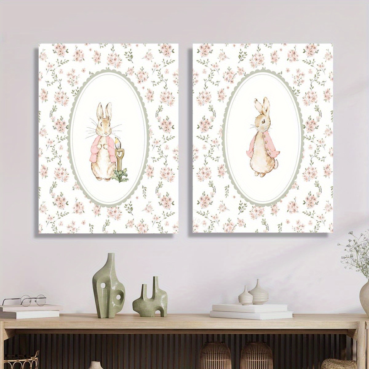 قطعتان من لوحات قماشية بتصميم  - مراجعة Baby Nursery Decor Girl وسعره
