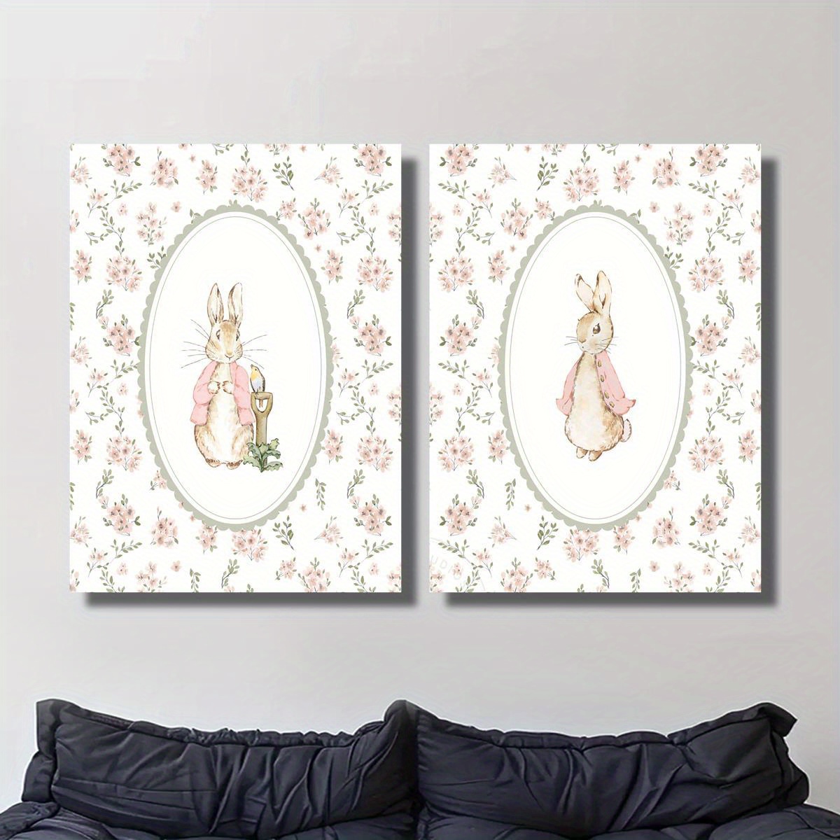 قطعتان من لوحات قماشية بتصميم  - مراجعة Baby Nursery Decor Girl وسعره